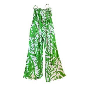 Lilly Pulitzer Green and White Tropical Jumpsuit